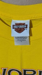 Vintage 2007 Harley Davidson T Shirt L Work Sucks Yellow Black Diamond Marion IL