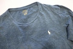 Polo Ralph Lauren Tee Shirt Classic Fit Marled Dark Blue Mens Sz Large