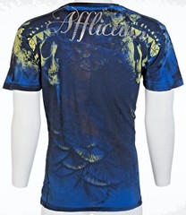 Rare $62 AFFLICTION Blue PORTRAIT Short Sleeve Slim Fit Y2K T-shirt NWT