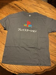 Sony Playstation Japanese Logo Tshirt XL Dark Gray
