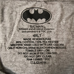 Batman Distressed American Flag Logo T-Shirt 4XLT Heather Gray DC Comics