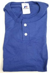 NEW Vintage Russell Athletic Blank 2 Button Henley T-shirt Mens El Salvador