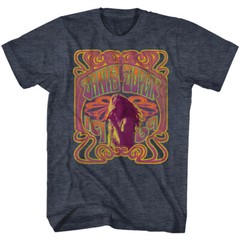 Janis Joplin T Shirt Psychedelic Design Collage Singer Navy Heather Licensed