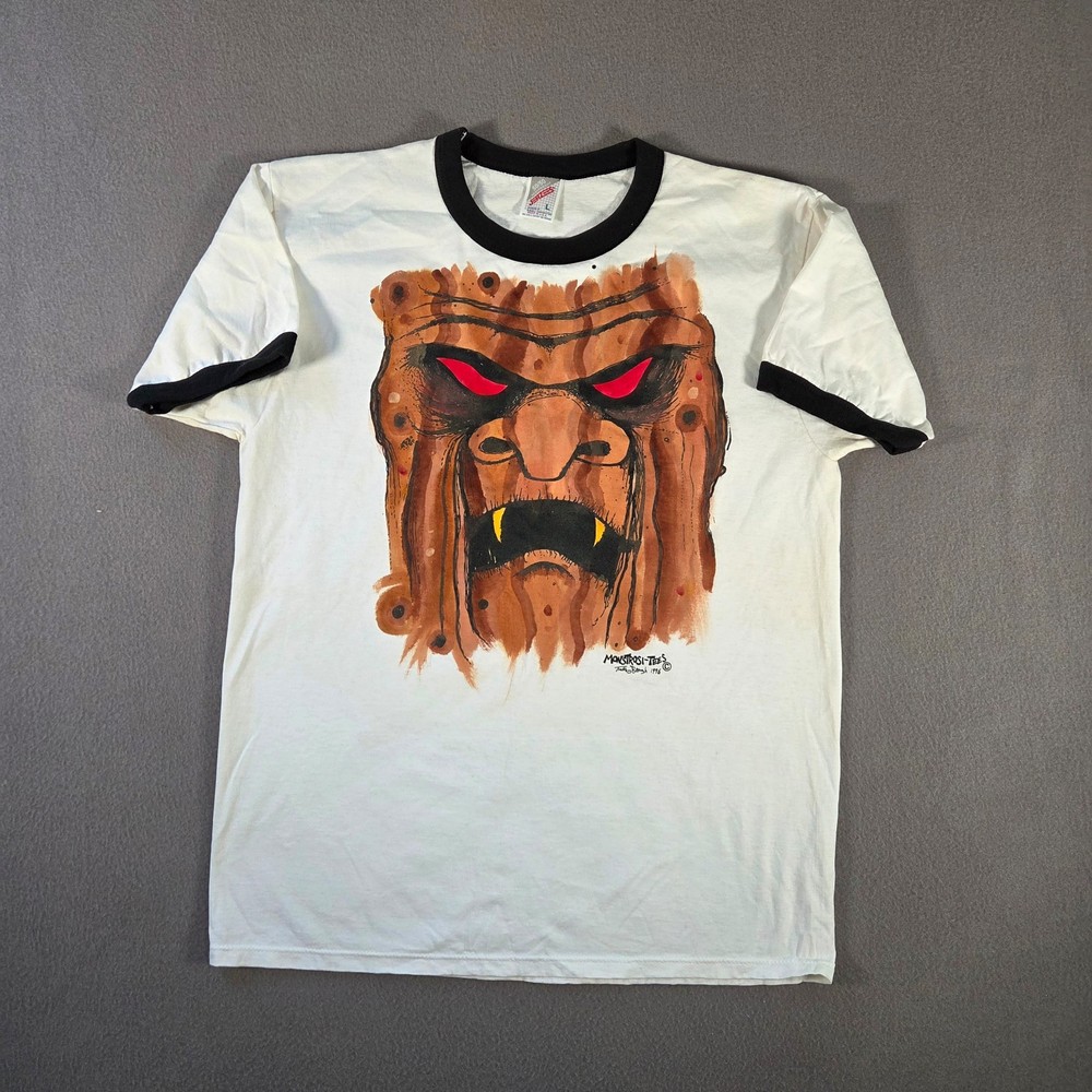 Vintage Monstrosi-Tees Shirt Mens Large Hand Painted Moster Timothy Brough 90s