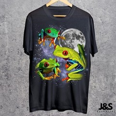 Three Red Eyed Tree Frog Moon Shirt Vintage Wash Frog Lover Tee Vibrant