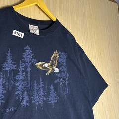 Vintage 90s Nature Eagle River Absolute Quality XL Navy Blue Graphic Shirt Men’s