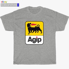 New Agip Racing Logo Black/White/Grey/Navy T-Shirt Size S-5XL
