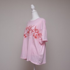 Way To Celebrate Pink Cupid T-Shirt Womens XLarge Oversized Angel Cherub Graphic