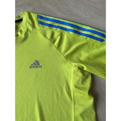 Adidas Formotion Shirt Men’s L Neon Yellow 3 Stripe Blue Climate Cool Jersey Y2k