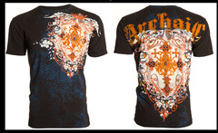 ARCHAIC by AFFLICTION Black Blue ACLE Short Sleeve Slim Fit Y2K T-shirt NWT