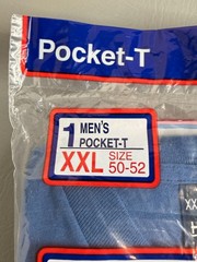 Vintage 1994 Bloopers Pocket T-Shirt Size 2XL Blue Made In USA Irregular