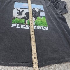 Pleasures Graphic T Shirt Mens XL Black Cow Print Streetwear (see photo for flaw