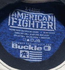 Buckle AMERICAN FIGHTER Men’s Size XL Blue White Black T-shirt