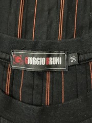 Giorgio Bruni Mens French Sheer Jersey Shirt Size 50 Black Red Stripes