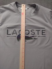 Lacoste Men’s Large Gray Logo Front Stretch Short Sleeve Pullover Stretch Tee