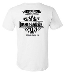 Harley-Davidson Men’s Titletown Short Sleeve Chest Pocket Cotton Tee, White