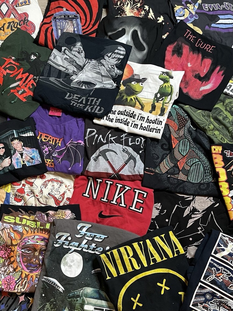 3 T-Shirt Lot Random Sports Bands Movies Art Skate Y2K Grunge Pop Culture Rap