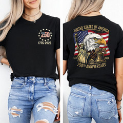 250 Years 1776-2026 250th Birthday Eagle Liberty Bell T-Shirt