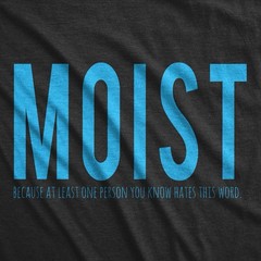 crazy dog t shirts MOIST ONE PERSON YOU KNOW HATES THIS WORD MEN’S T SHIRT sz L