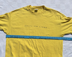 Delta Air Lines Anvil Yellow Employee Shirt Size XXL USA Vintage