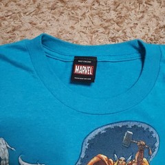 Marvel Universe Character Screen Print Mens XL Short Sleeve Blue Shirt