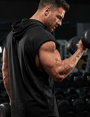 Men’s Oversized Short Sleeve Drawstring Hooded Tank Tops T-Shirts – Casual Su…