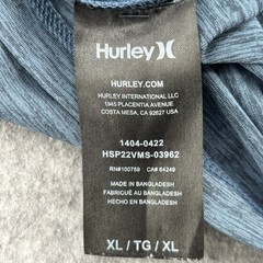 Hurley Mens XL Blue Heathered Long Sleeve Performance Graphic T-Shirt Raglan
