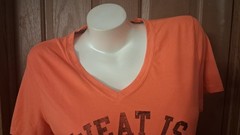 Adidas Ultimate Tee Athletic Orange V-Neck Short Sleeves Graphic Size L
