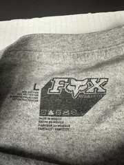 Adult Large Fox Racing Short Sleeve Shirt Gray Graphic Tee Motorcross Dirt Bike