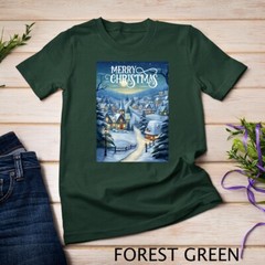 Christmas Church in the Mountains A Peaceful Scene #3 Funny Unisex T-shirt