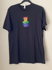 Keen Rainbow Pride Black Shirt M Robot LGBTQ Uneek Sandals