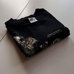 Men’s Vintage 1980s Black Wildlife Graphic T-Shirt Size L Rare Single Stitch