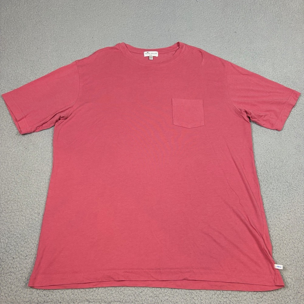 Peter Millar Seaside Shirt Men’s XL Pink Pocket Cotton & Modal Tee Golf