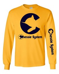 Chessie System Long Sleeve T-Shirt Gold/Navy Blue Logo