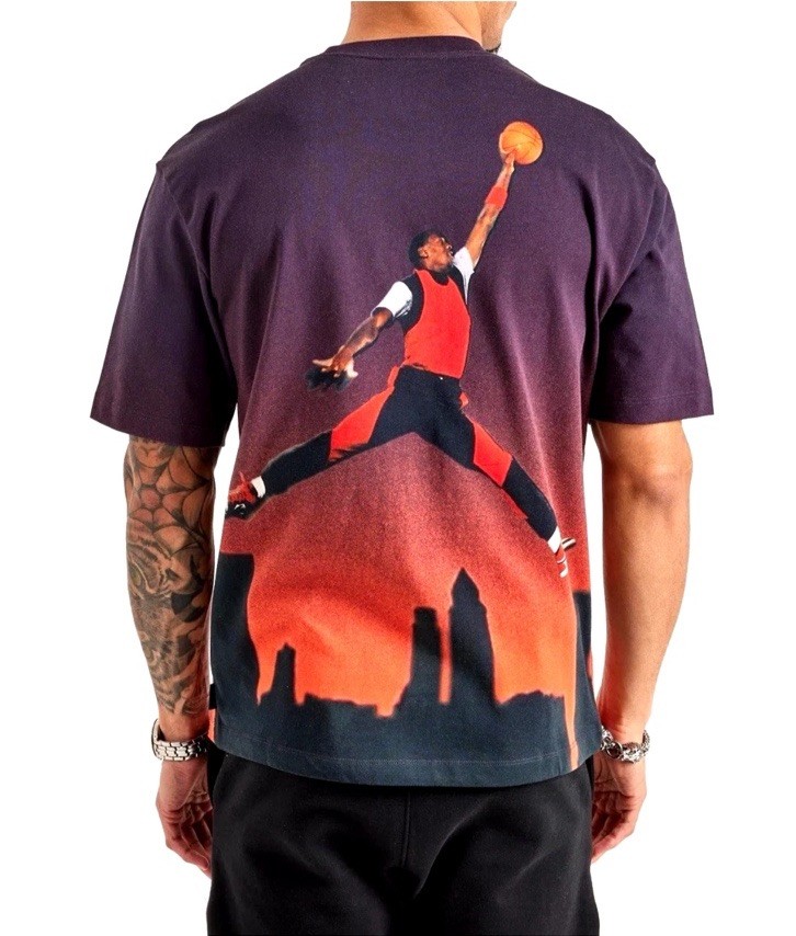 Nike Air Jordan 85 Mens Gradient T-Shirt Men Size Small Off Noir Jumpman Skyline