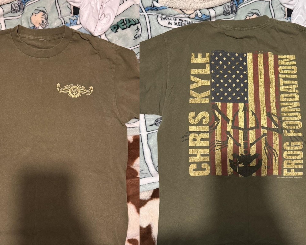 Chris Kyle Frog Foundation Military Support Retro Graphic T-Shirt