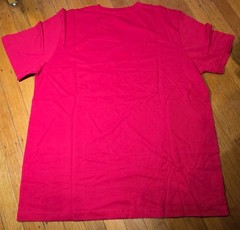cityLAB Men’s Red Love Heart Graphic Glitter V-Neck Cotton Knit T-Shirt XL