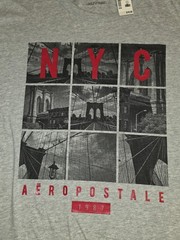 AEROPOSTALE T-Shirt Adult Mens XL Brooklyn Bridge NYC Gray NWT