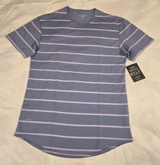 BYLT Drop Cut Lux Shirt Large Striped Short Sleeve NWT