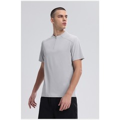 New Half Zip Short Sleeve Men’s High Stretch Quick Dry Running Fitness Shirt