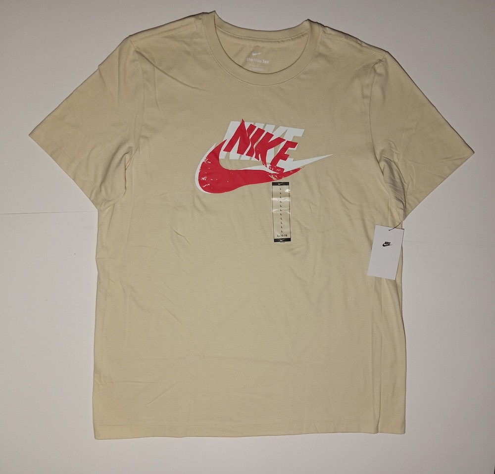NIKE Men’s Sportswear “Distorted Swoosh Tee” Brige T-Shirt Size XL