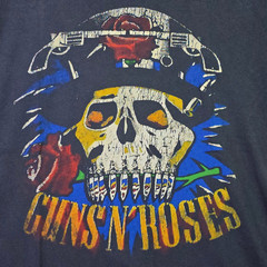 LUCKY BRAND Guns n Roses Mens Large Black Skull Casual Music Rock 80s Metal NWT