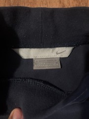 Y2K Nike Mock Neck Long Sleeve T-Shirt Navy Blue Embroidered Swoosh Size Large