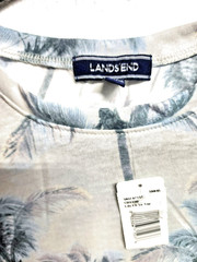 Lands’ End T-Shirt Men Medium Gray Short Sleeve Round Neck Coconut Print NWT
