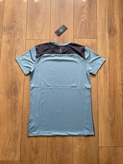 Gym King Mens Performance Smoke Blue Contrast T Shirt Panel Short Sleeve