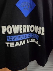Vintage 90s Powerhouse Gym Bodybuilding Team Shirt Shirt 2 Sided Muscle Rare OS
