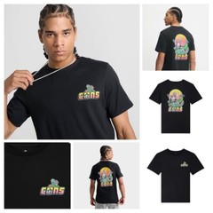 Converse L Men’s T-Shirt Black Retro Cons Bones Skeleton Sunrise Cotton New