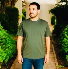 Croft & Barrow Men’s Green Ribbed T-Shirt Crew Neck & V-Neck L XL