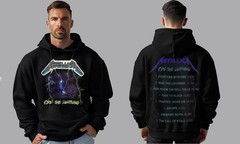METALLICA RIDE THE LIGHTNING BLACK HOODIE MEN’S 100% SILK SCREEN