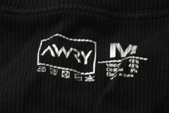 AWRY Men’s Ribbed Crop Top Stretch Cotton-Blend Tank CN6 Black Medium NWT